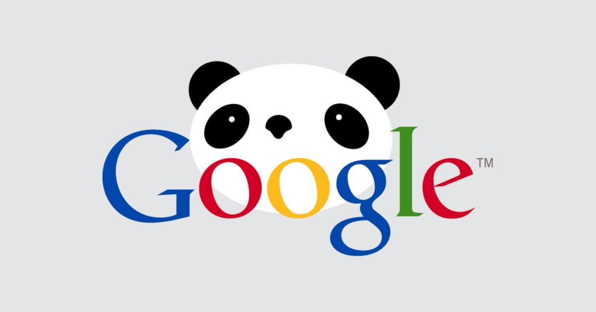 Google Panda logo with different colors used on the Google text.