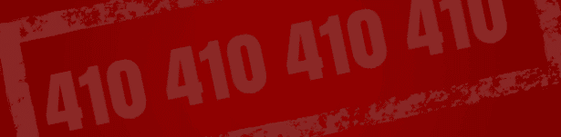 large 410 error codes in red