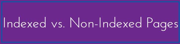 purple icon with indexed vs non indexed pages text