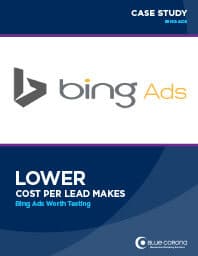 Case Study cover page with Bing ads logo