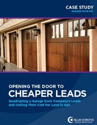 Case study cover page with three wooden garage doors and text reading 