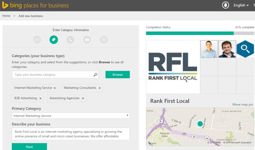 RFL - Bing Local Categories
