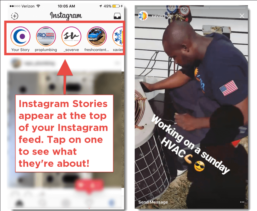 using instagram stories for plumbers and hvac