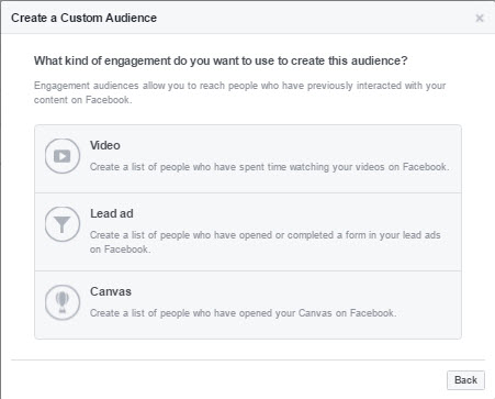 custom facebook engagement audience