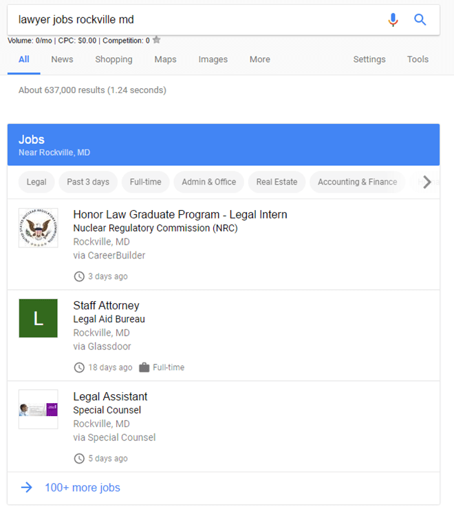Google Job Search Feature