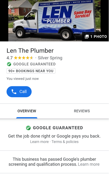 google local ads listing