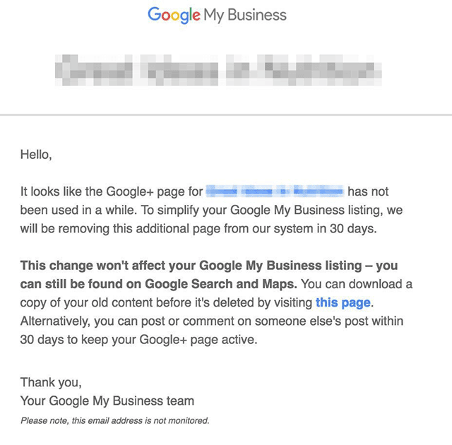 Google plus brand pagemessage about followers and posting