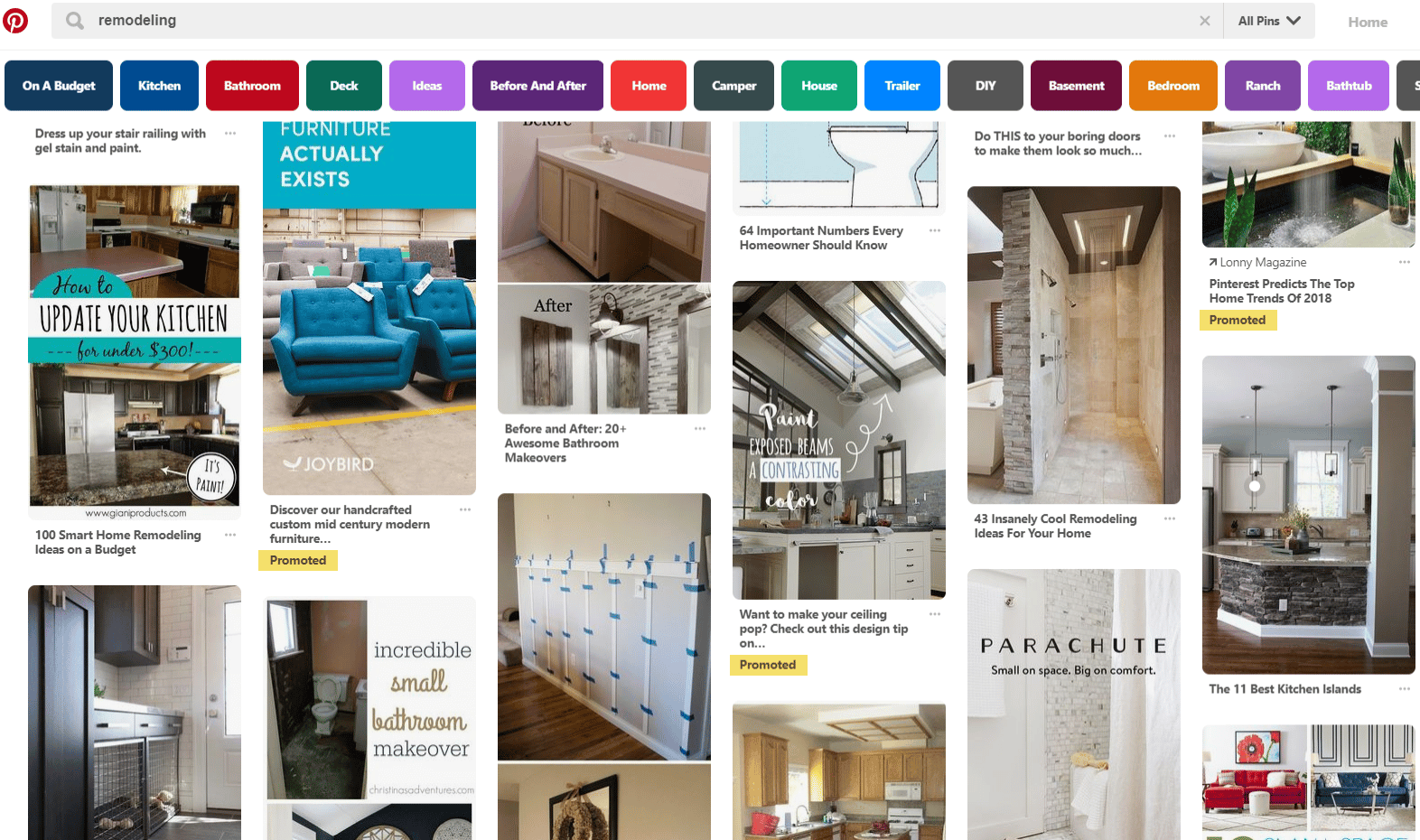 pinterest ads promoted pins for remodelers