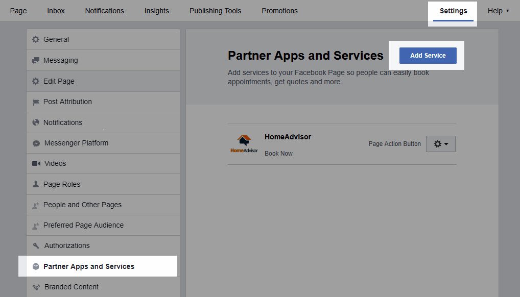 how to sync homeadvisor with Facebook