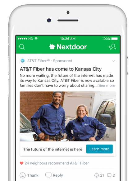 how businesses can advertise on nextdoor by taking out nextdoor ads and sponsored posts