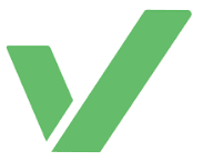 Varvy Logo in green with a V shape, a split in the middle, and right side of V higher than the left