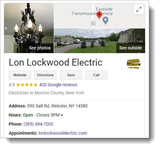 Knowledge graph powered by electrician local SEO services