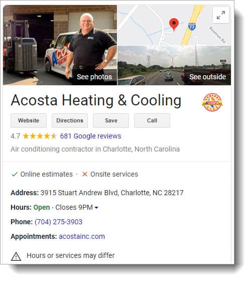 HVAC knowledge graph powered by local seo services