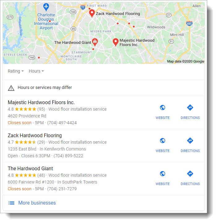 Local SEO services for flooring company results