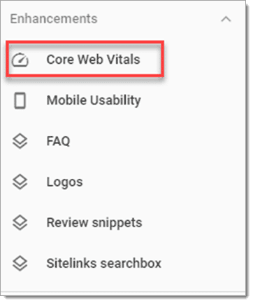 Core Web Vitals report in Google Search Console