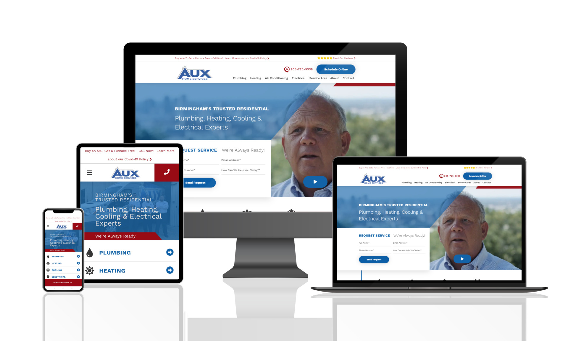 Website design for Aux Home Services by Blue Corona