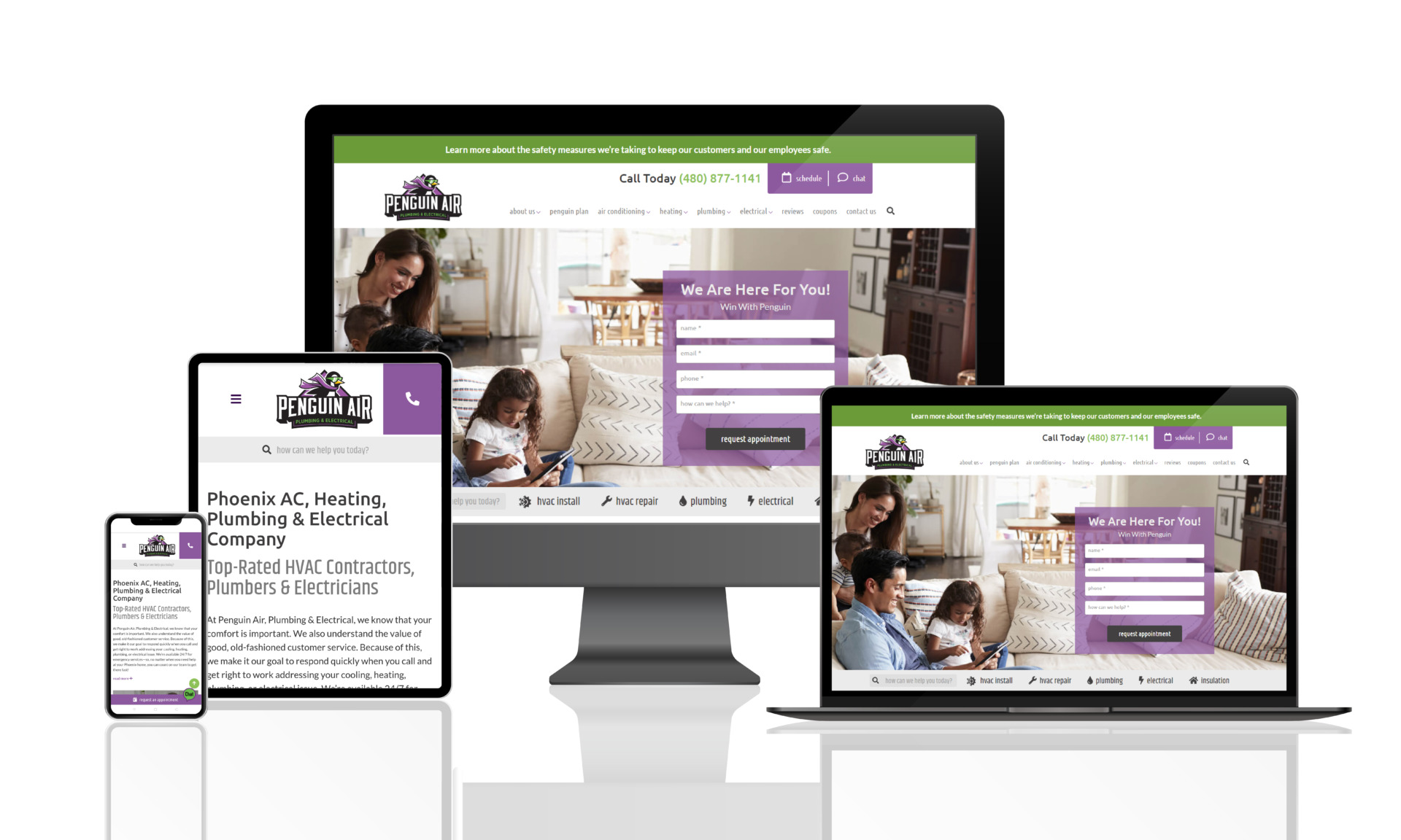 Home service website designed by Blue Corona