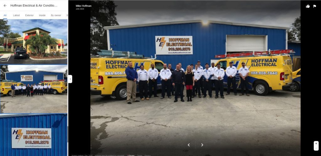 Google My Business electrician team photo example