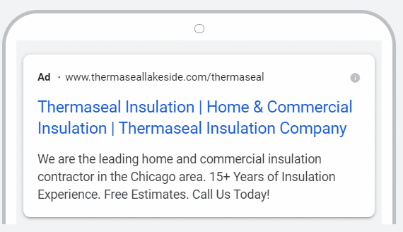 Branded PPC campaign for insulation company