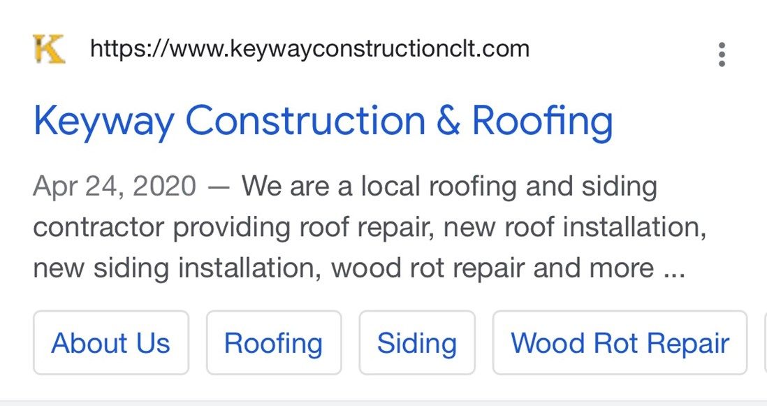 meta data for a local roofing company