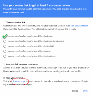 Linking Local Services Ads reviews