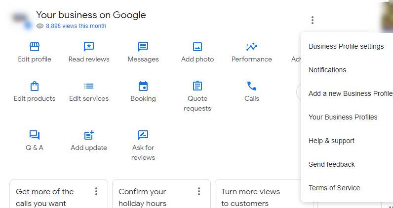 Google Business Profile settings in its New Merchant Experience