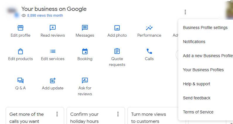 Google Business Profile settings in its New Merchant Experience