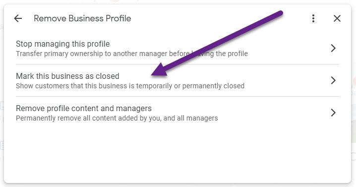 Mark business closed on Google Business Profile